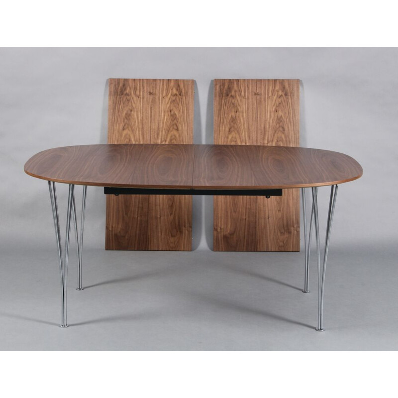 Vintage Super-Elliptical table in walnut from Jacobsen, Hein and Mathsson Fritz Hansen
