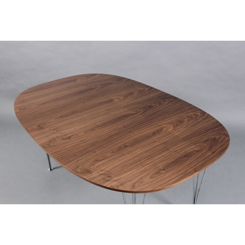 Table Super-Elliptique vintage en noyer de Jacobsen, Hein et Mathsson Fritz Hansen