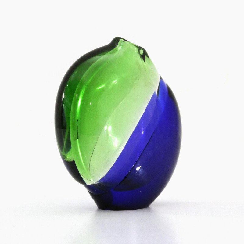 Vintage Green and blue Murano glass vase, 1960s