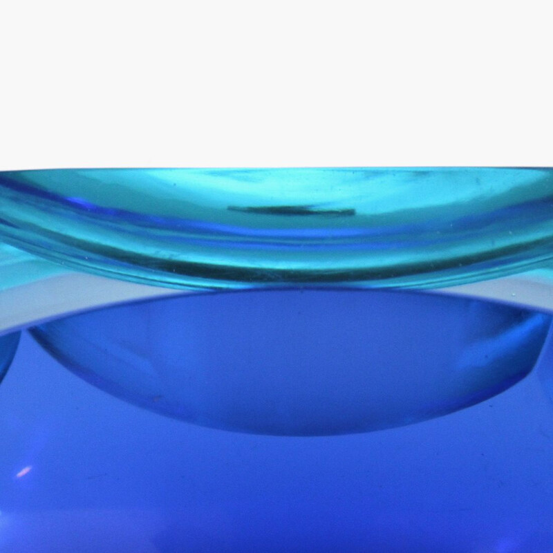 Vintage Azure and blue Murano glass bowl, 1960s