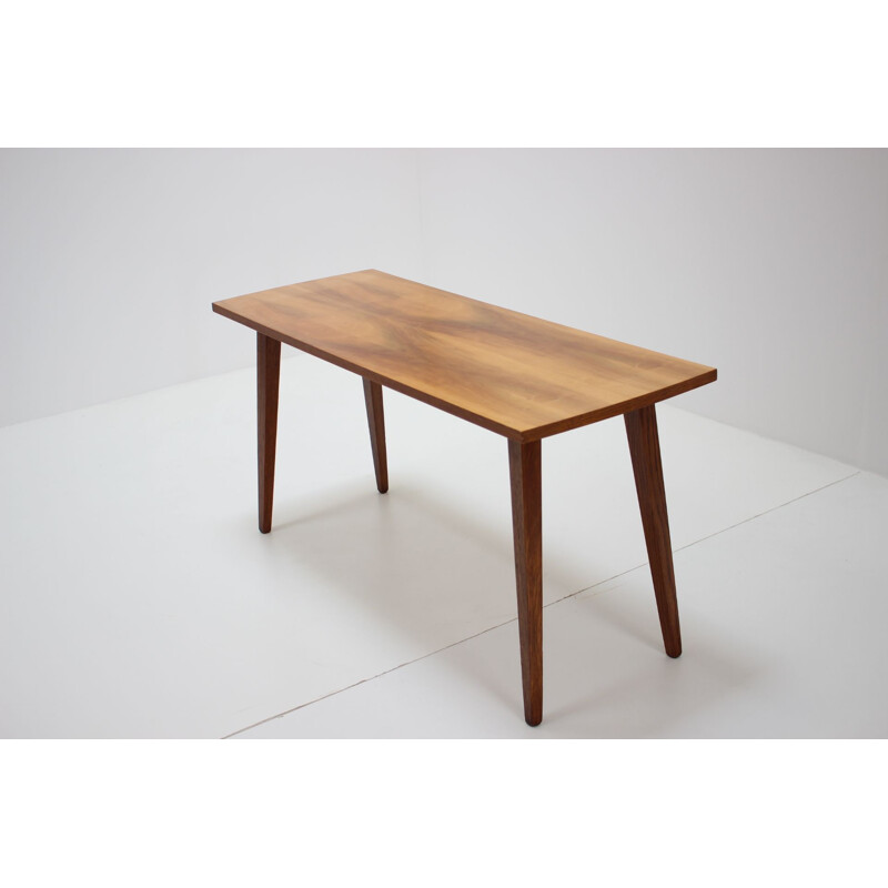 Vintage walnut coffee table by Dřevotvar, Czechoslovakia 1956