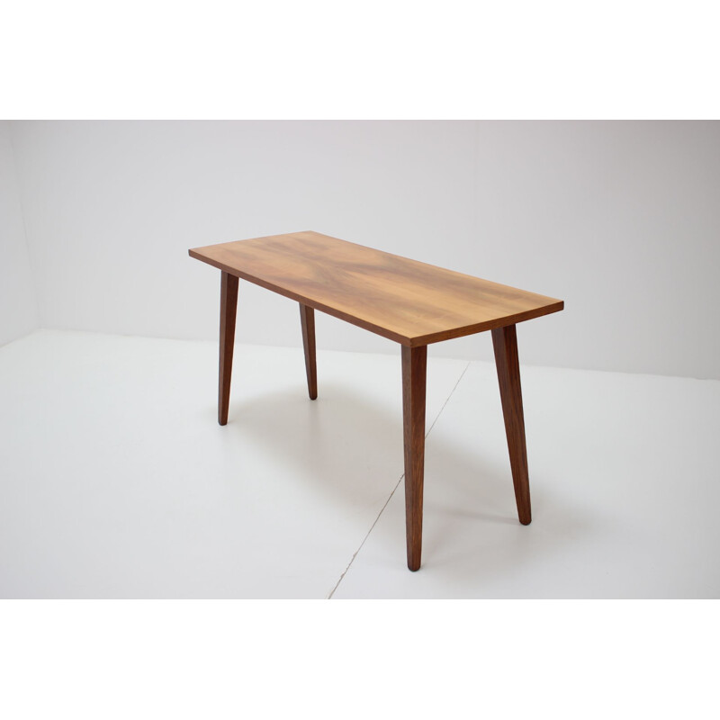 Vintage walnut coffee table by Dřevotvar, Czechoslovakia 1956