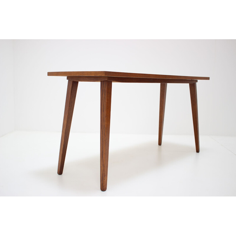 Vintage walnut coffee table by Dřevotvar, Czechoslovakia 1956