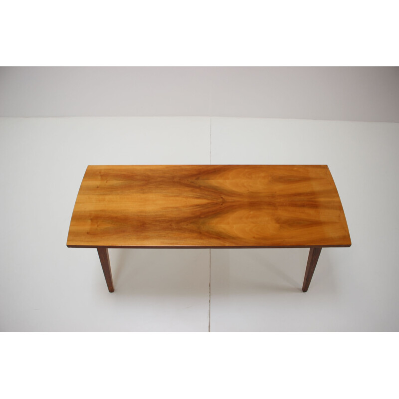 Vintage walnut coffee table by Dřevotvar, Czechoslovakia 1956