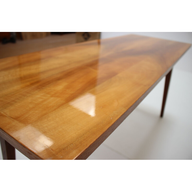 Vintage walnut coffee table by Dřevotvar, Czechoslovakia 1956