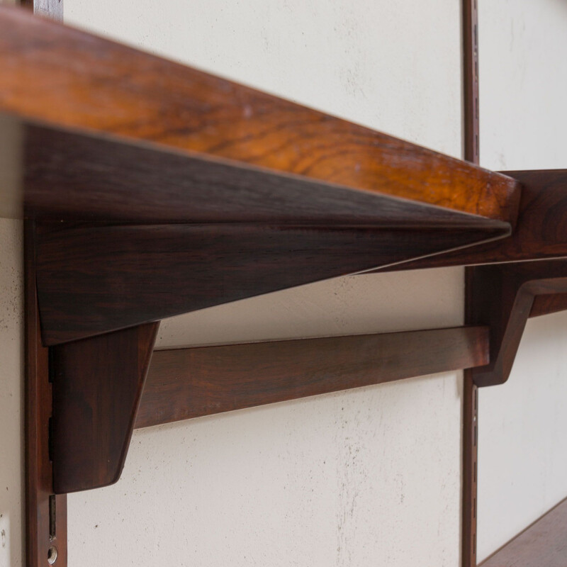 Vintage Rosewood Wall Unit by Kai Kristiansen for FM Møbler, Denmark, 1960s