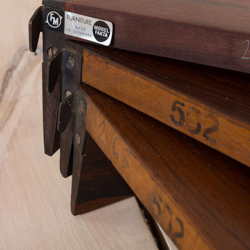 Vintage Rosewood Wall Unit by Kai Kristiansen for FM Møbler, Denmark, 1960s