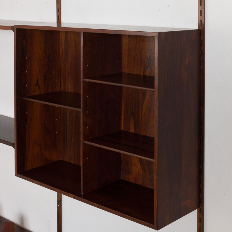 Vintage Rosewood Wall Unit by Kai Kristiansen for FM Møbler, Denmark, 1960s