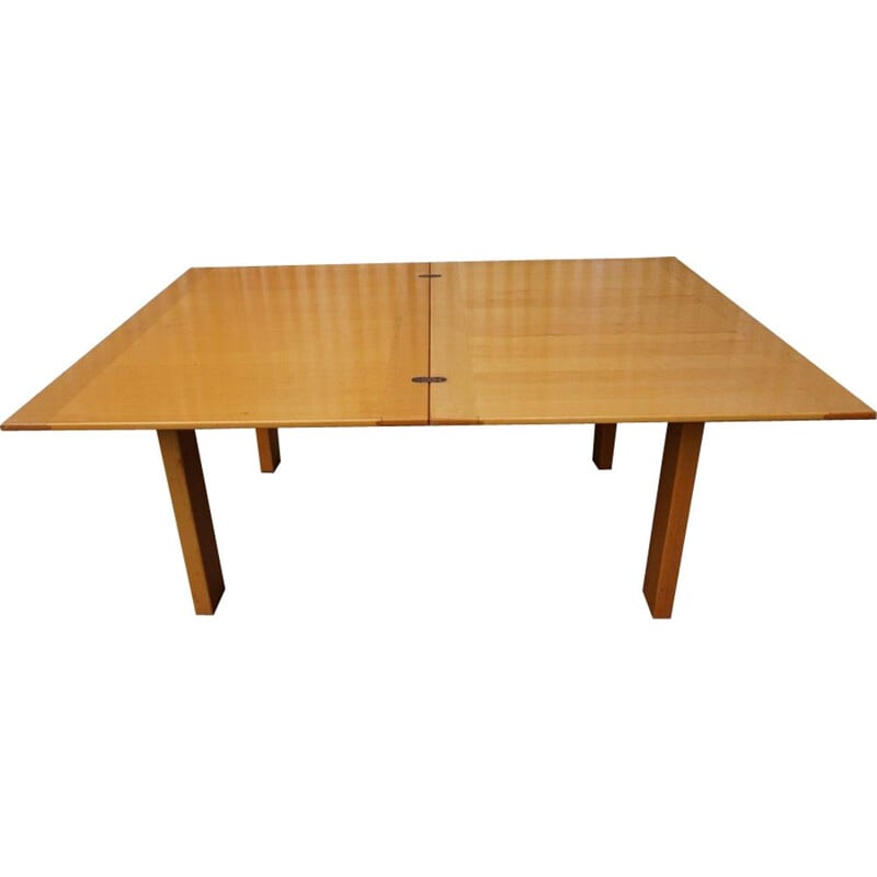 Vintage Ibisco Extendable Dining Table in Birch Wood Italian 1969