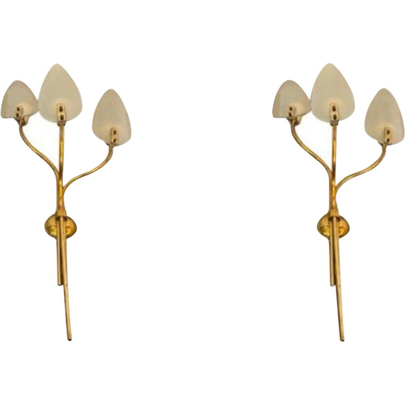 Pair of Mid-Century Modern Wall Sconces 1950
