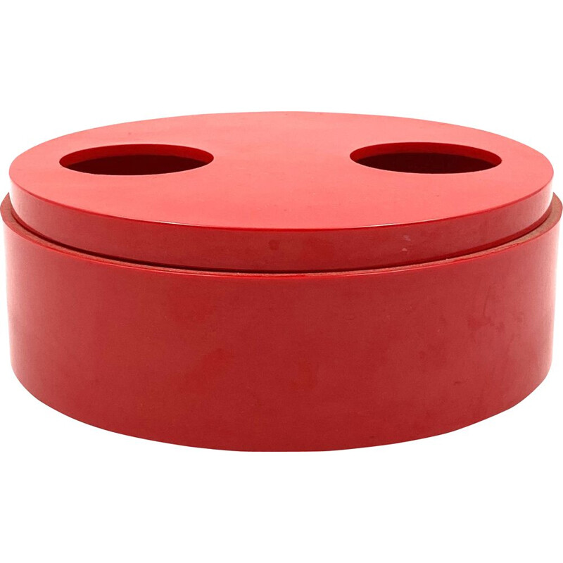 Vintage red ashtray mod. 025, Bilumen Sergio Asti Italy 1970