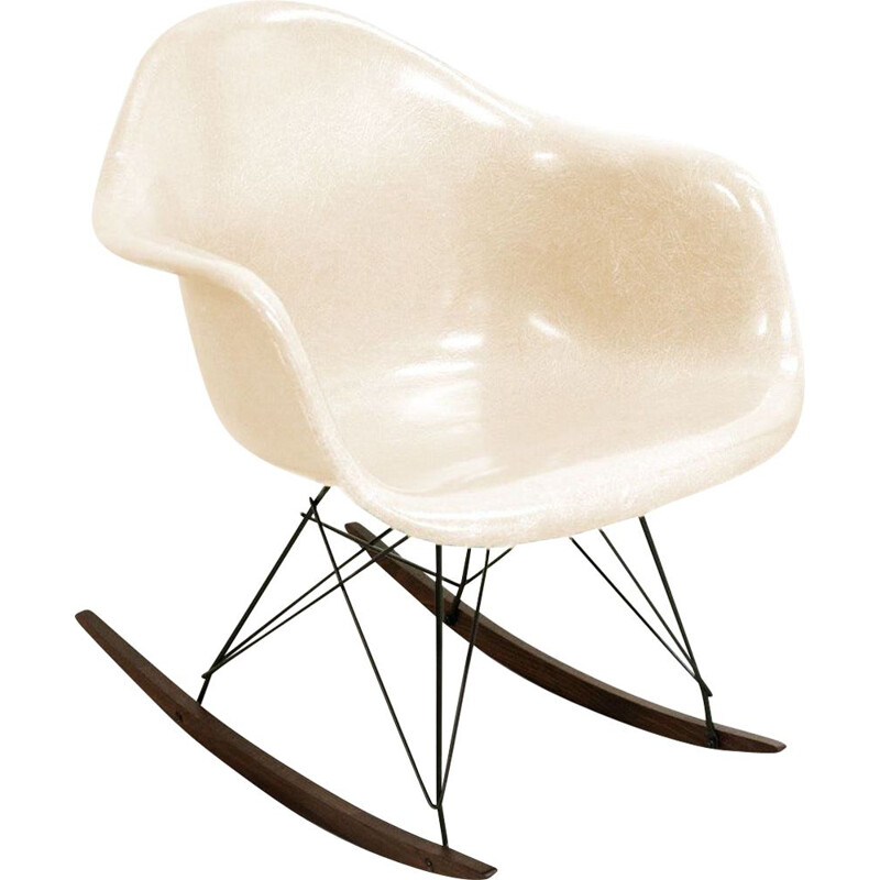 Rocking chair vintage RAR Parchment by Charles & Ray Eames Herman Miller 