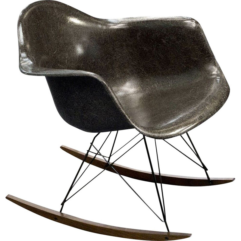 Vintage Rocking Chair Seal Brown de Charles & Ray Eames Herman Miller