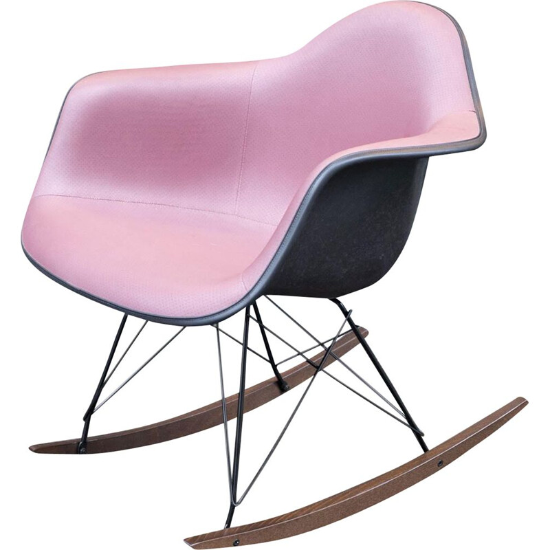 Rocking chair vintage RAR Black and Pink from Charles & Ray Eames Herman Miller