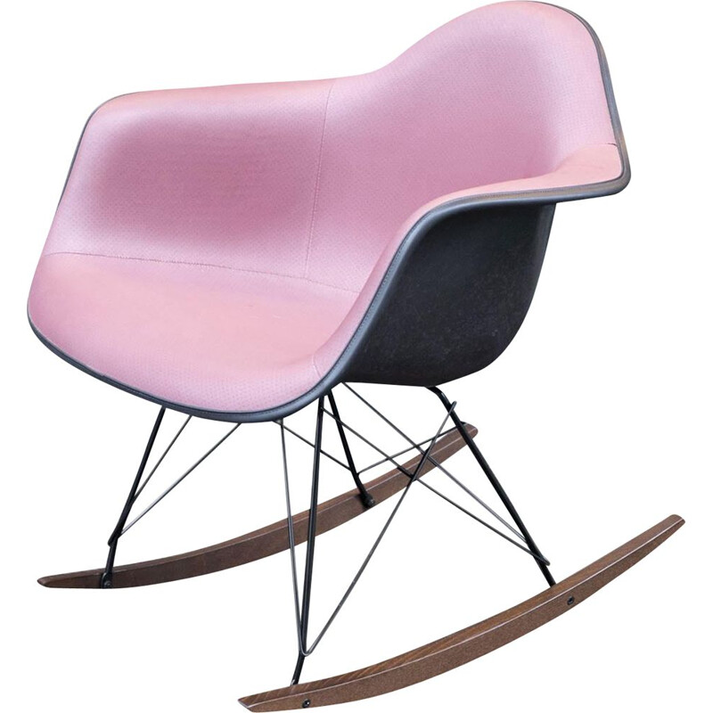 Rocking chair vintage RAR Noir et Rose de Charles & Ray Eames Herman Miller