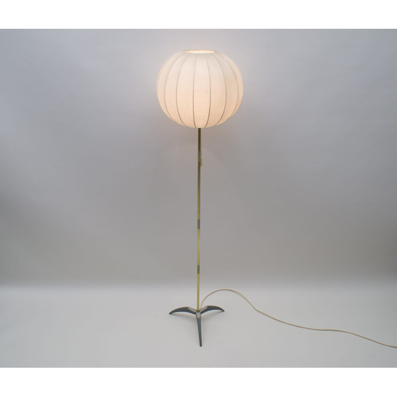 Lampadaire vintage tripode en cocon 1950