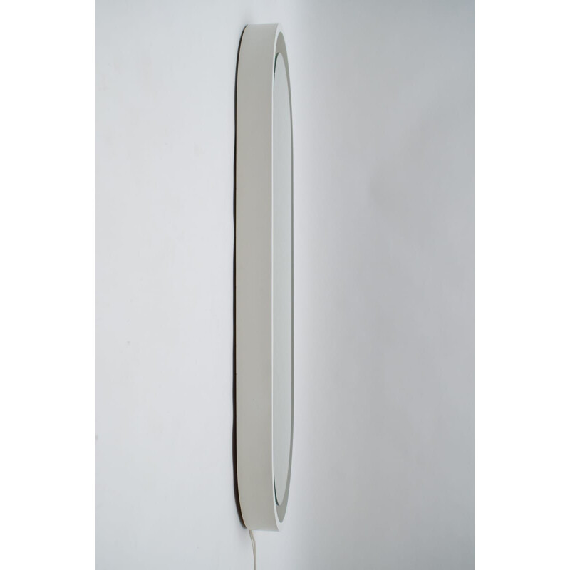 Large vintage Illuminated Oval Mirror from Schöninger, 1970s