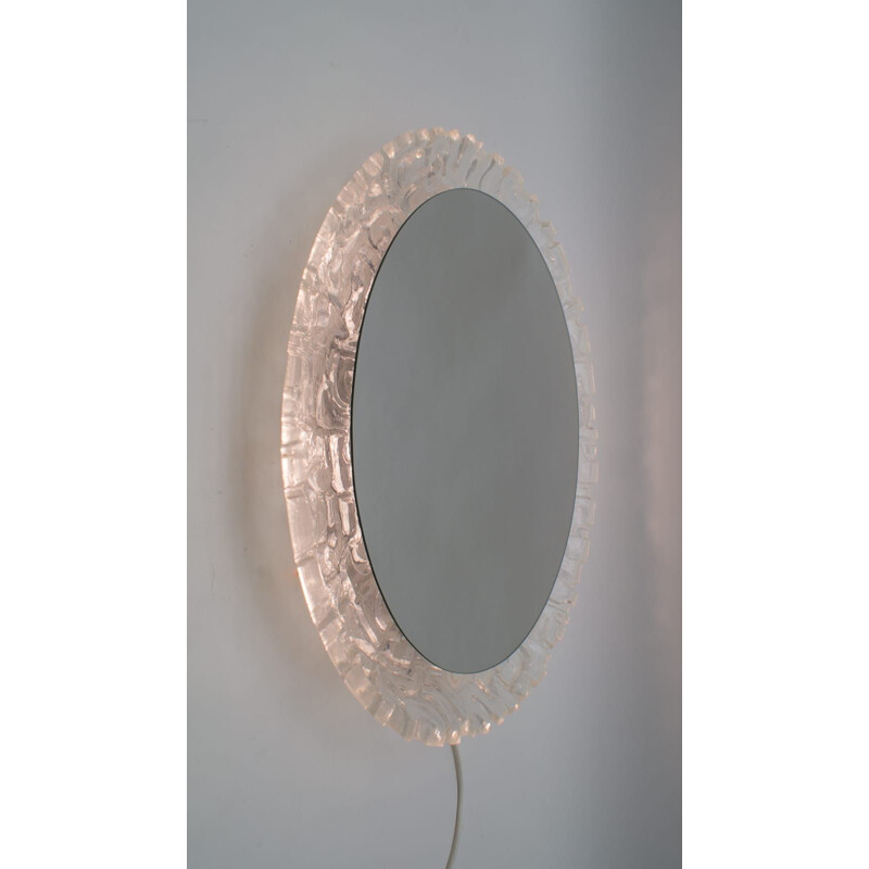 Vintage illuminated acrylic glass mirror, 1970