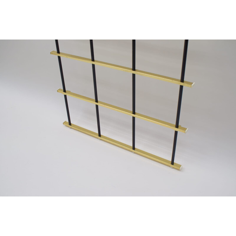 Vintage Brass and Aluminium Wall Coat Rack, 1950s