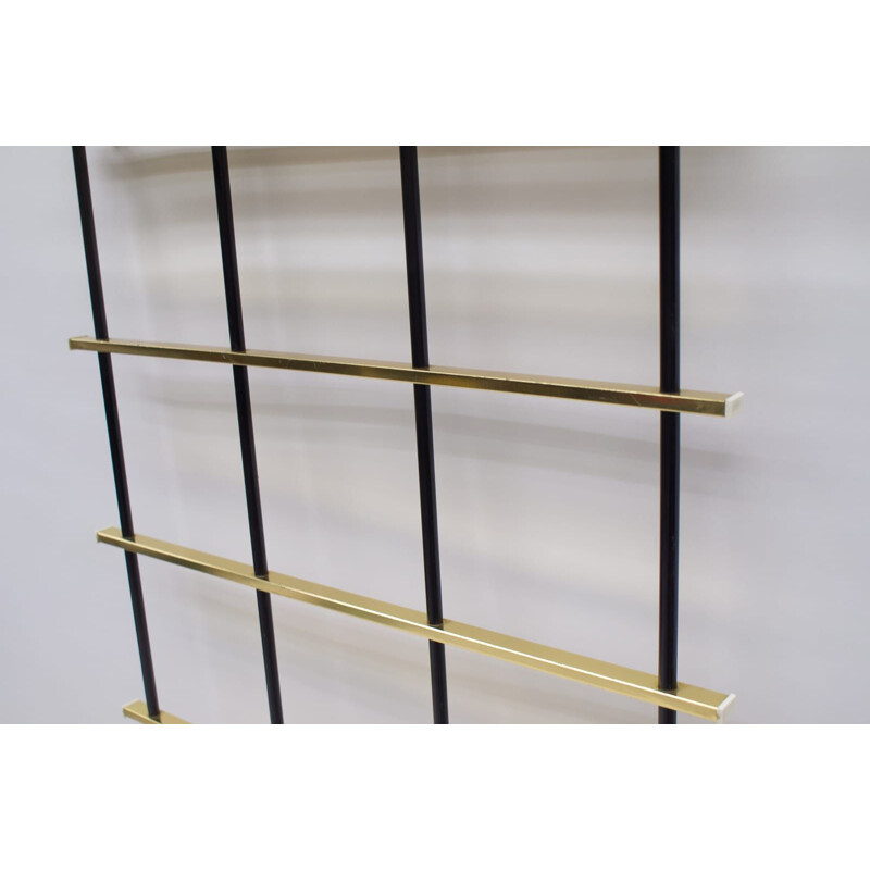 Vintage Brass and Aluminium Wall Coat Rack, 1950s