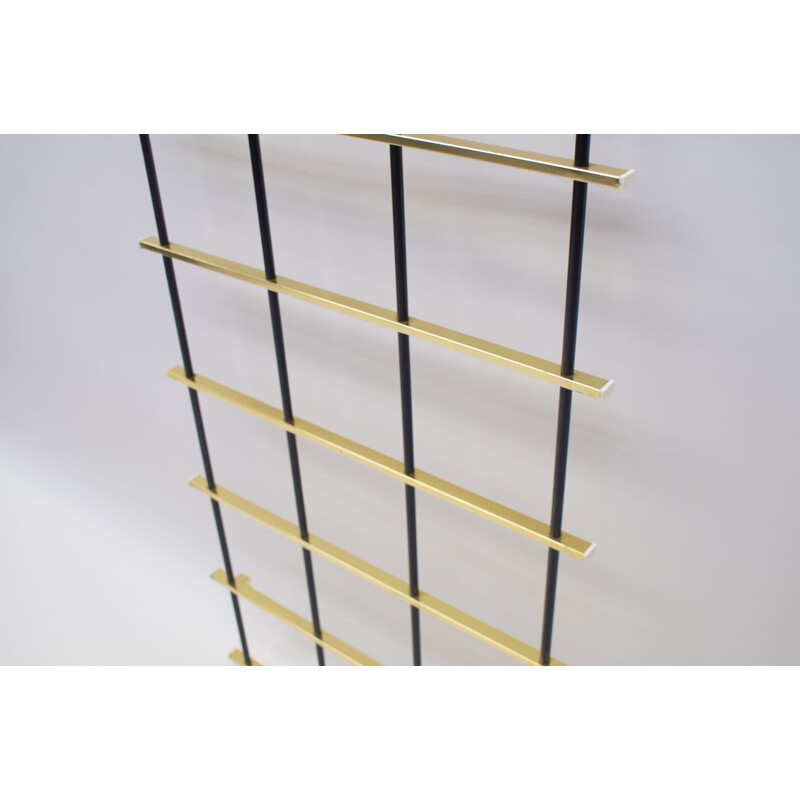 Vintage Brass and Aluminium Wall Coat Rack, 1950s