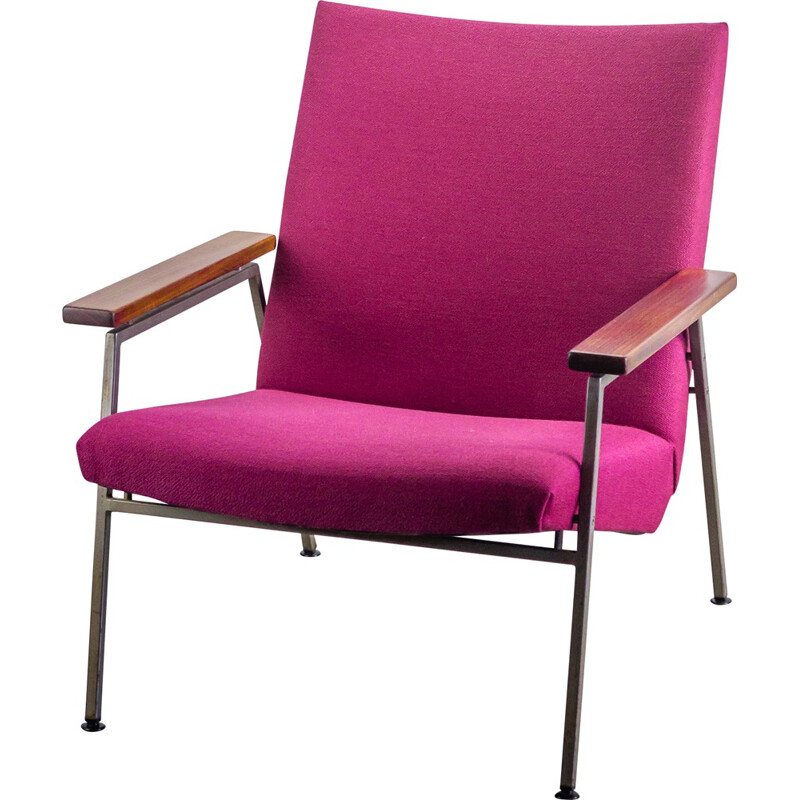 Mid-century Gelderland fuschia pink armchair, Rob PARRY - 1960s