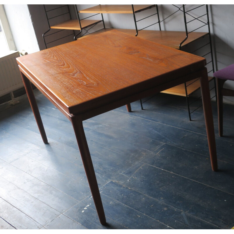 Table à manger Vintage Teck à rallonges modèle 8 de Johannes Andersen pour Christian Linneberg 1960