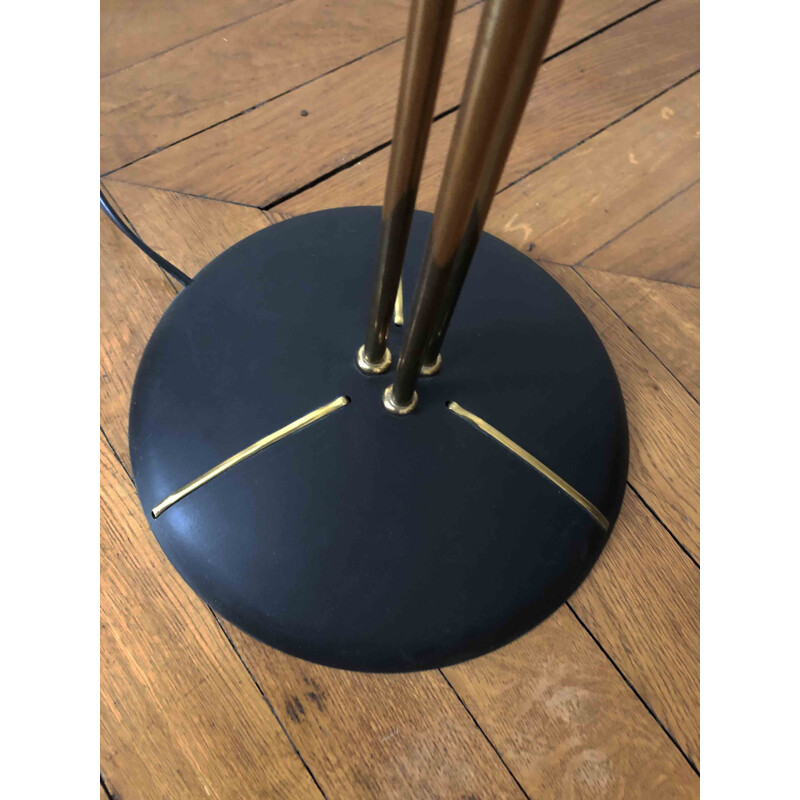 Vintage floor lamp set with brass 1950s