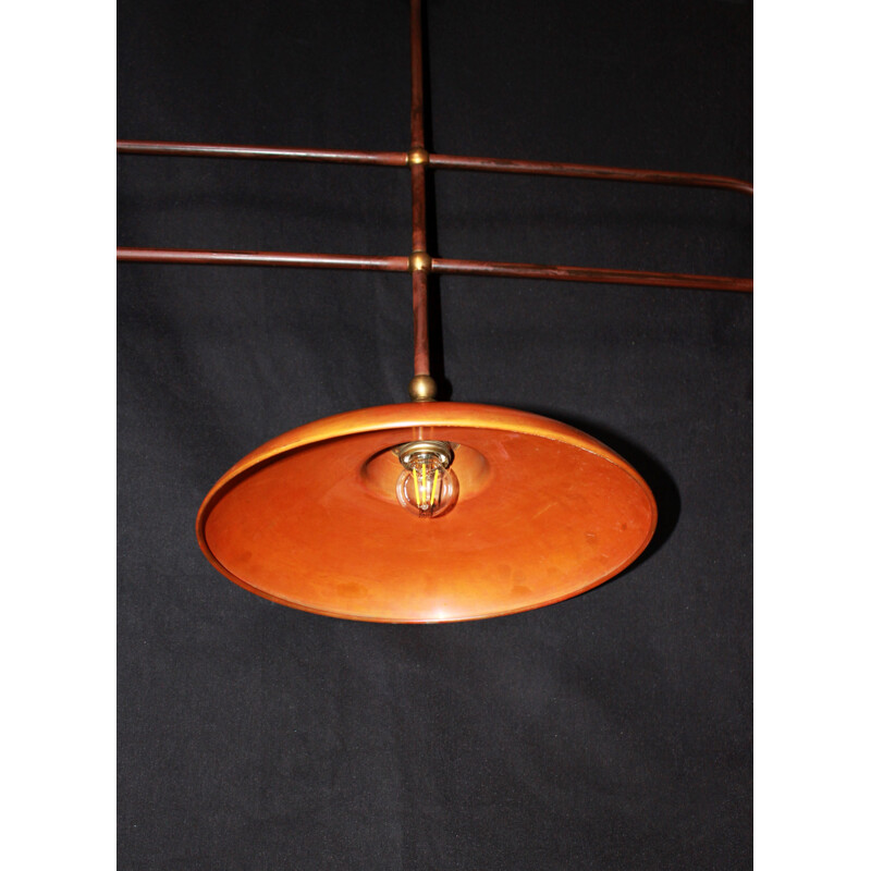 Vintage industrial copper suspension lamp