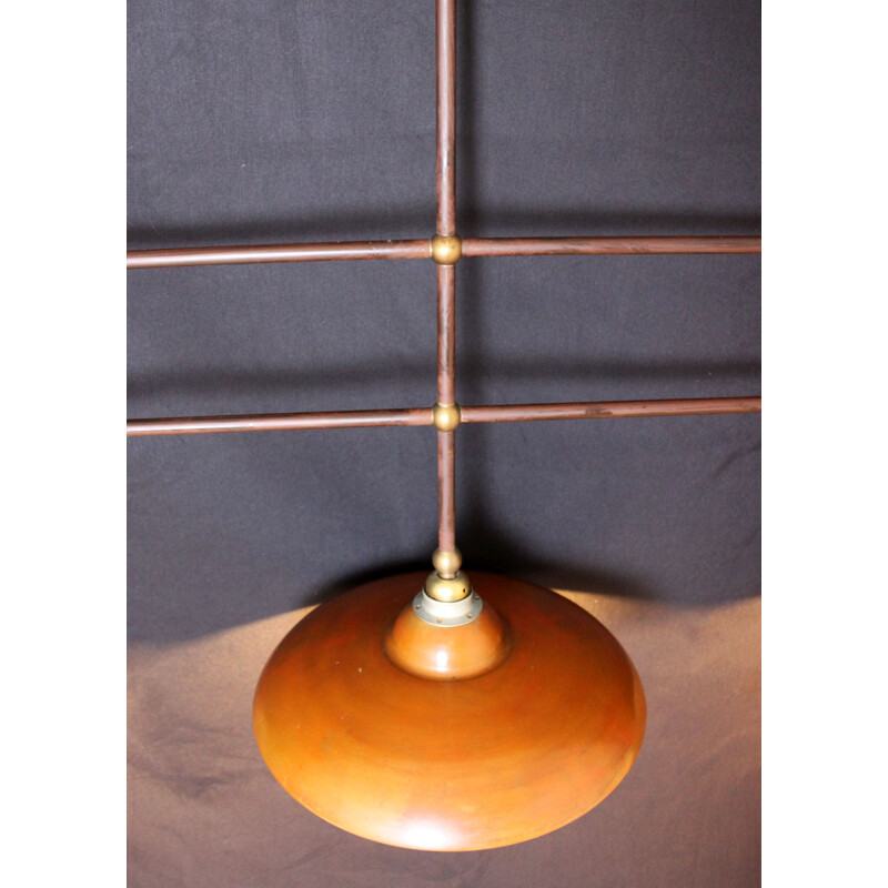 Vintage industrial copper suspension lamp