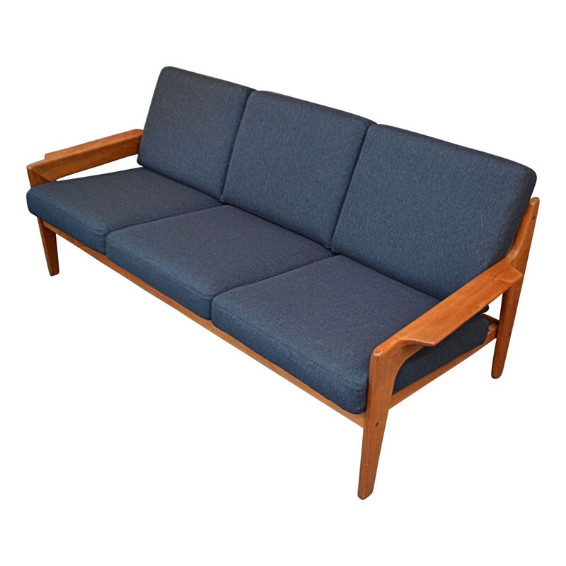 Vintage Arne Wahl Iversen teak 3-seating sofa Danish 1960