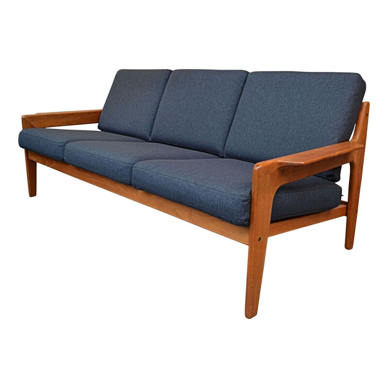 Vintage Arne Wahl Iversen teak 3-seating sofa Danish 1960