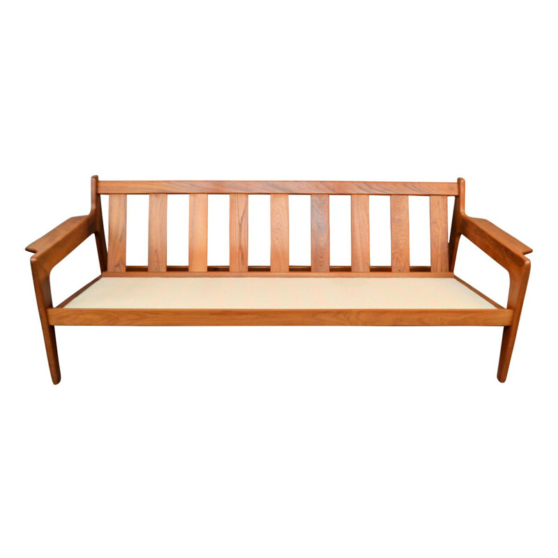 Vintage Arne Wahl Iversen teak 3-seating sofa Danish 1960