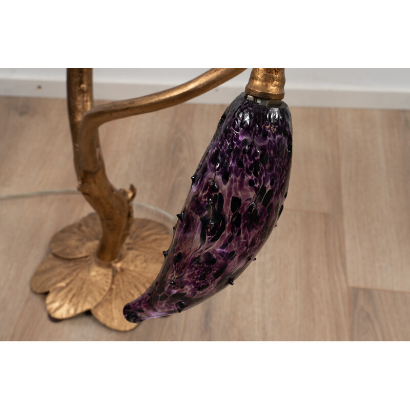 Lampe de table vintage en laiton avec six abat-jour