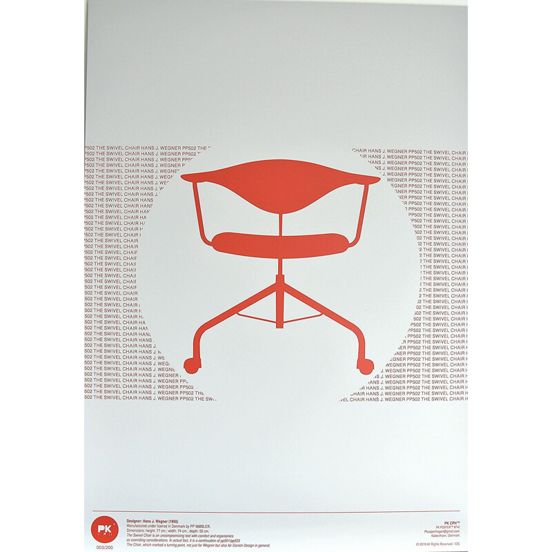 Dibond print PK40, Draaistoel "PP502" van Hans Wegner