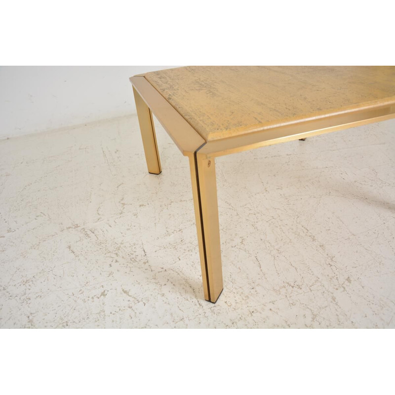 Vintage coffee table golden metal 1970