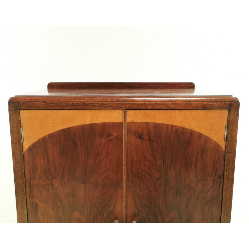 Vintage Walnut Storage Cupboard by CWS Ltd Cabinet Makers Art Deco British 1940s