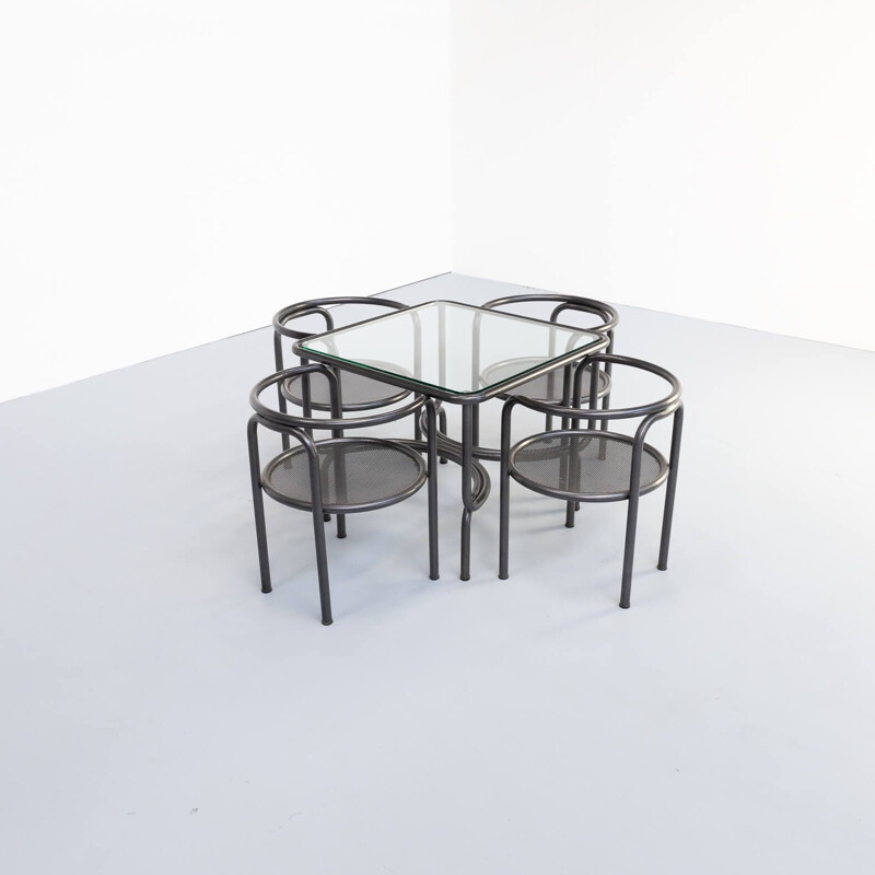 Vintage Gae Aulenti 'da Giardino locus solus' table set for Poltronova 1970s