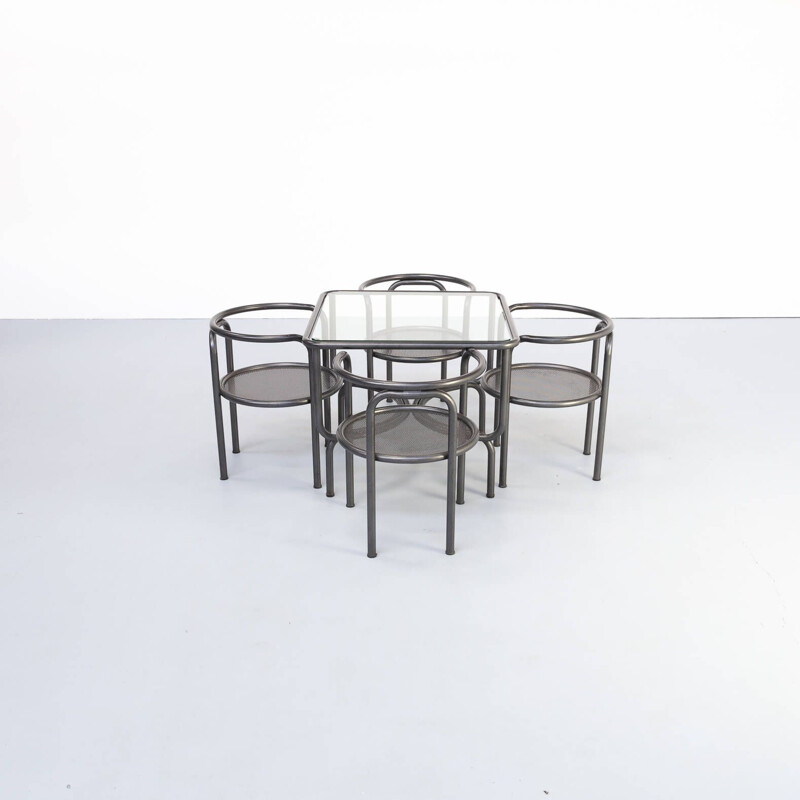 Vintage Gae Aulenti 'da Giardino locus solus' table set for Poltronova 1970s
