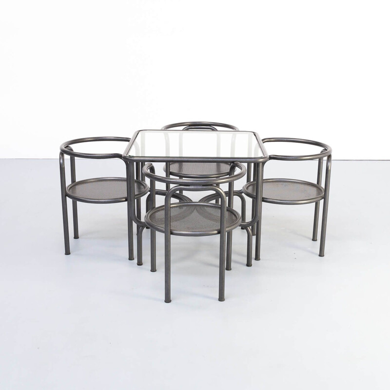 Vintage Gae Aulenti 'da Giardino locus solus' table set for Poltronova 1970s