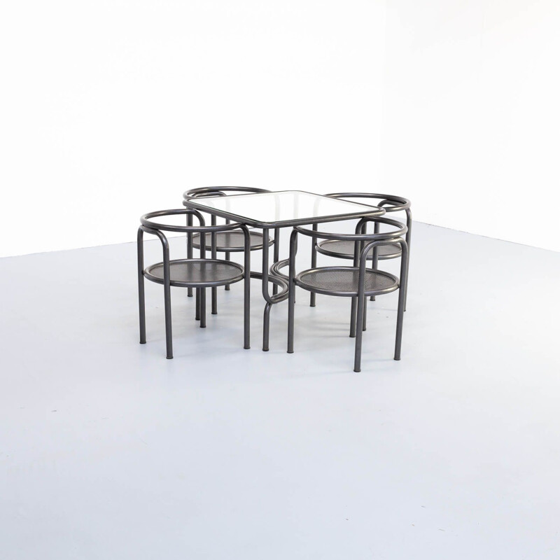 Vintage Gae Aulenti 'da Giardino locus solus' table set for Poltronova 1970s