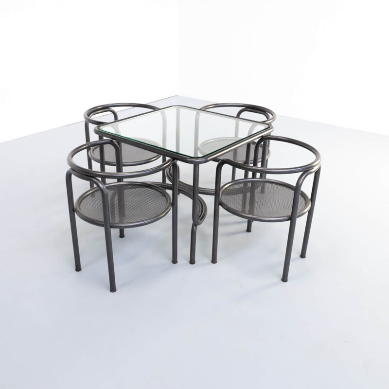 Vintage Gae Aulenti 'da Giardino locus solus' table set for Poltronova 1970s