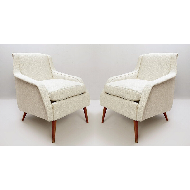 Paar vintage 802 fauteuils van Carlo De Carli voor Cassina, 1950