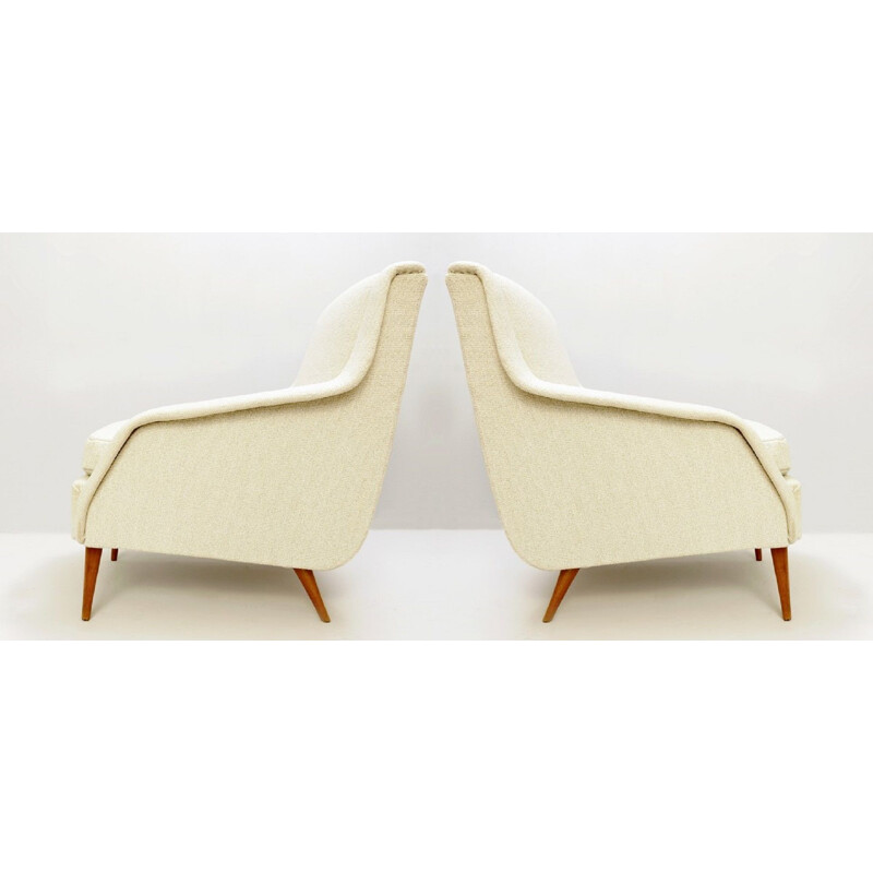 Paar vintage 802 fauteuils van Carlo De Carli voor Cassina, 1950