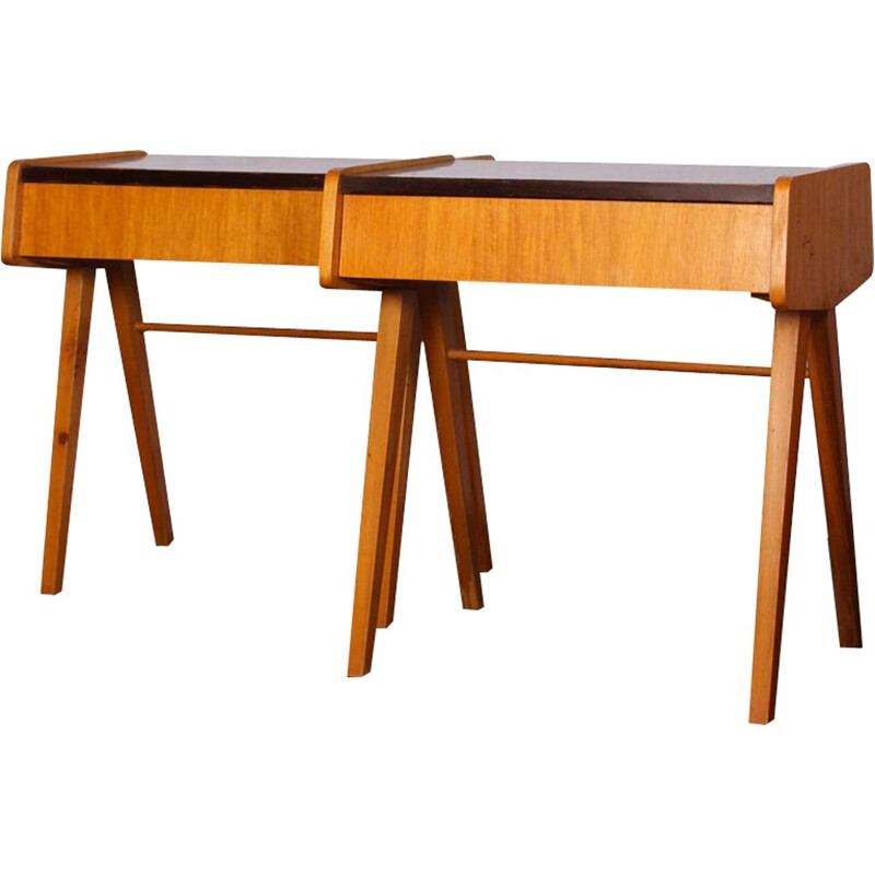 Paire de tables de chevet vintage à Frantisek Jirak 1970