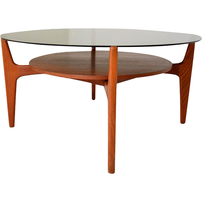 Vintage coffee table Circular by Wilhelm Renz 1970