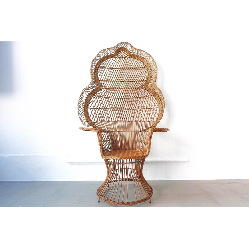 Vintage Iconic "Emanuelle" Peacock Chair, 1970s