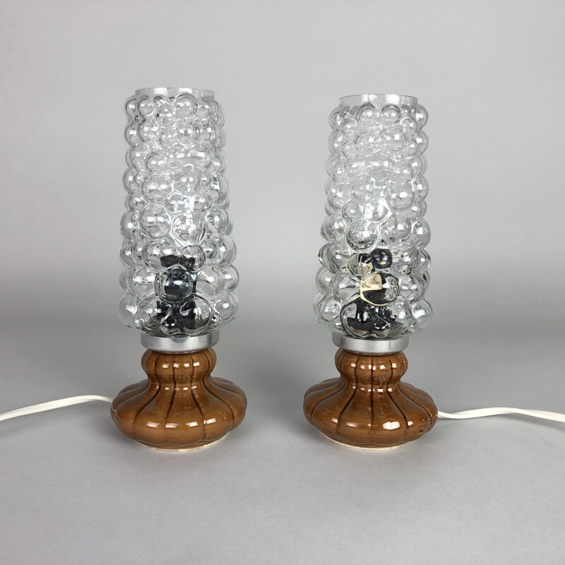 Pair of vintage TableBedside Lamps in Helena Tynell Style, 1970s