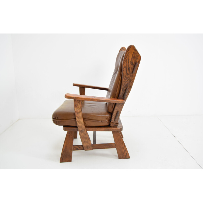 Vintage lederen fauteuil 1970