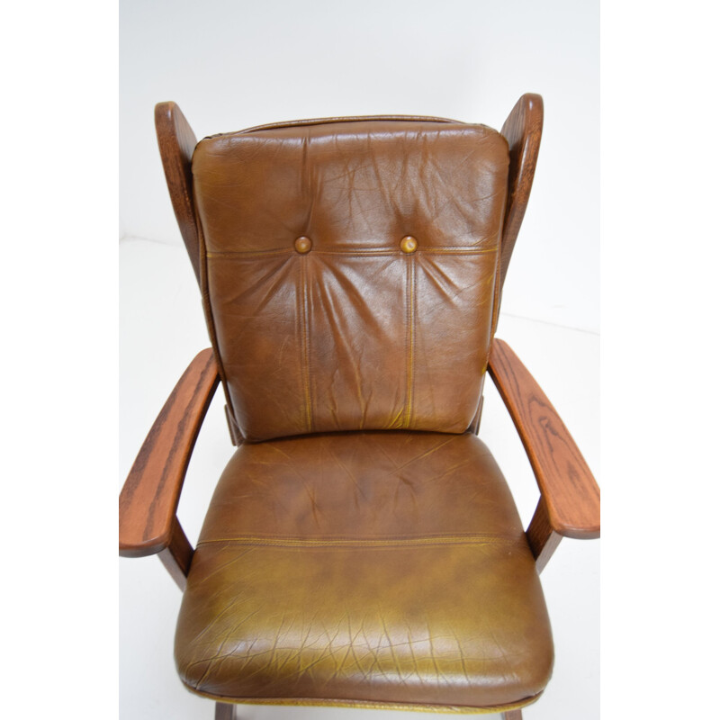 Vintage lederen fauteuil 1970